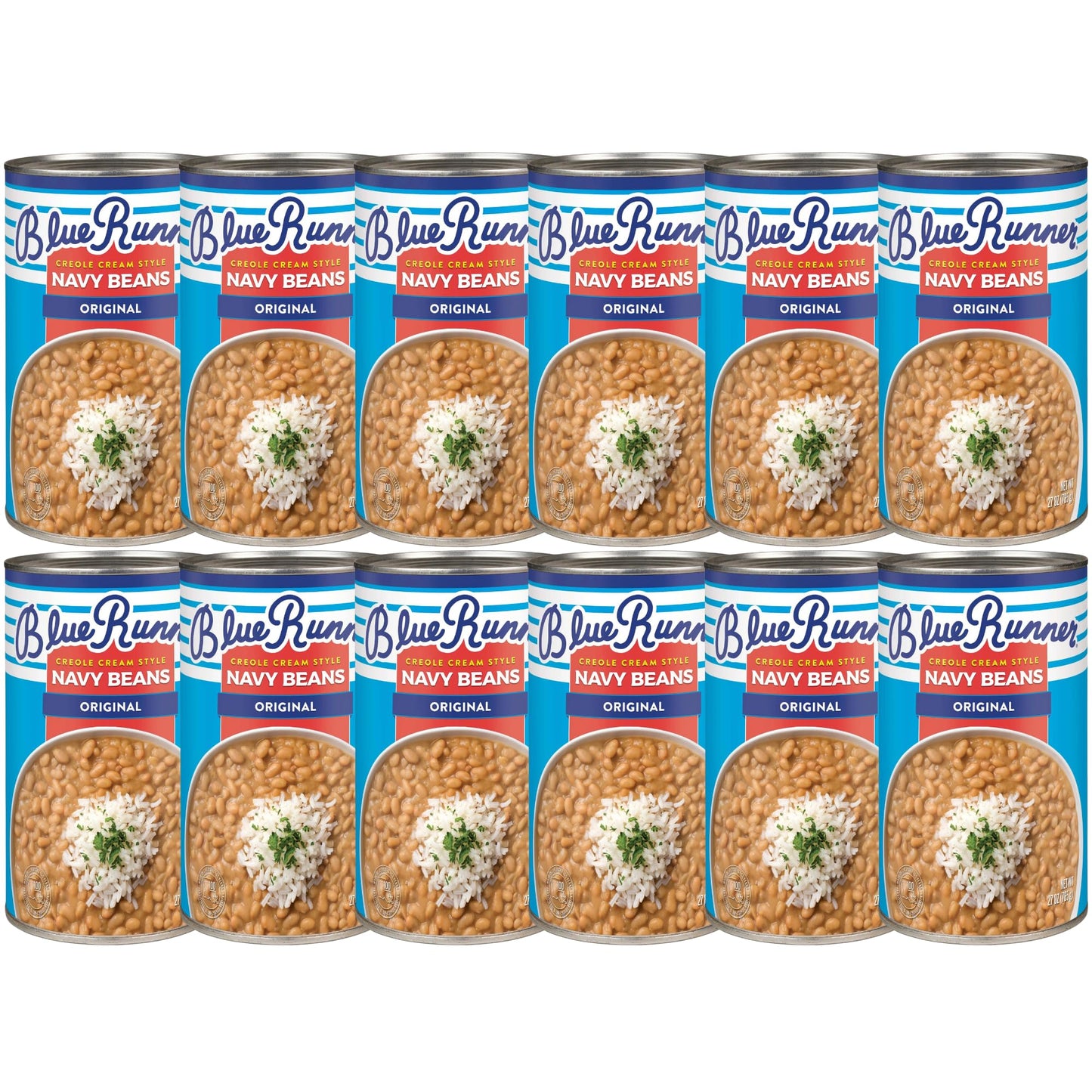 Blue Runner Creole Cream Style Navy Beans 27 Ounce (Pack of 12)