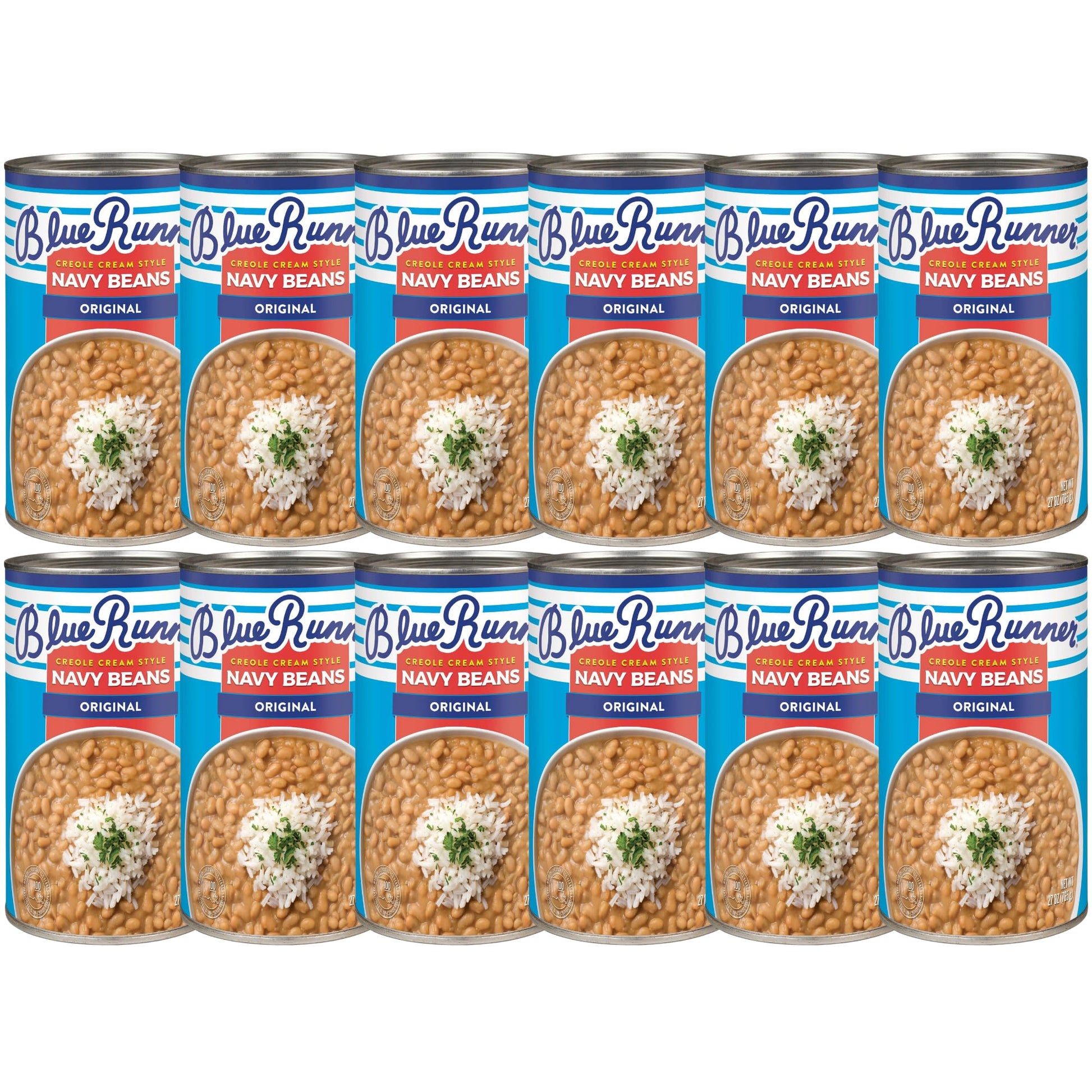 Blue Runner Creole Cream Style Navy Beans 27 Ounce (Pack of 12)