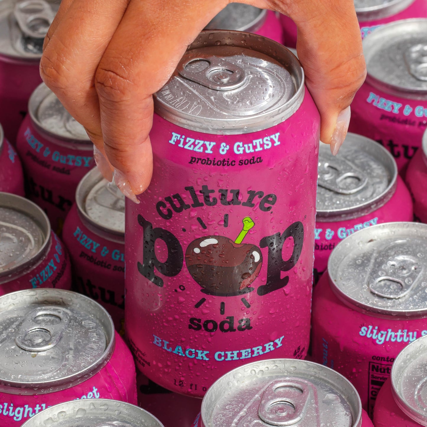 Culture Pop Black Cherry Probiotic Soda, Low Sugar Sparkling Juice Alternative, Non-GMO, Gluten-Free, 12 Fl Oz (Pack of 12)