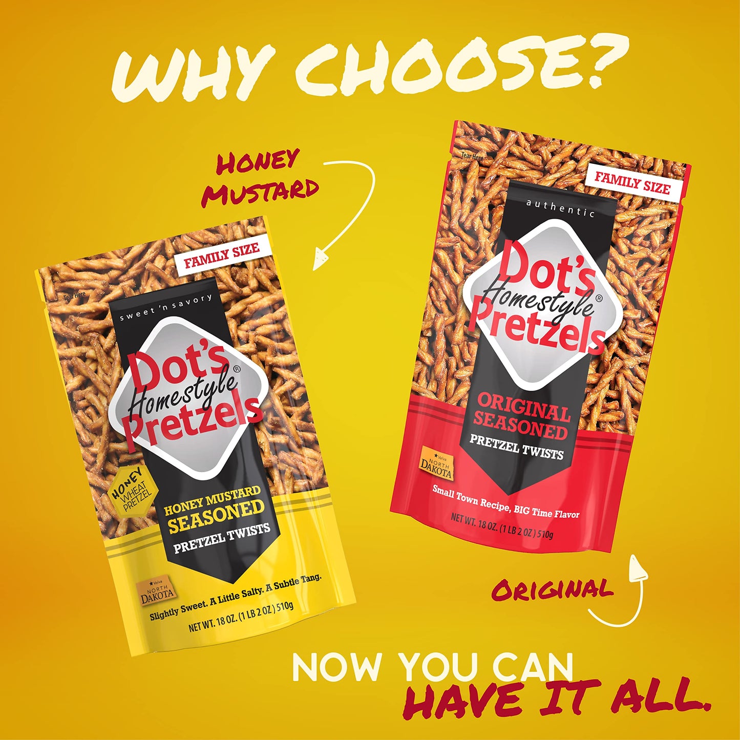 Dot s Homestyle Pretzels 18 Ounce Family Size Original Seasoned Pretzel Twists (2 Pack)