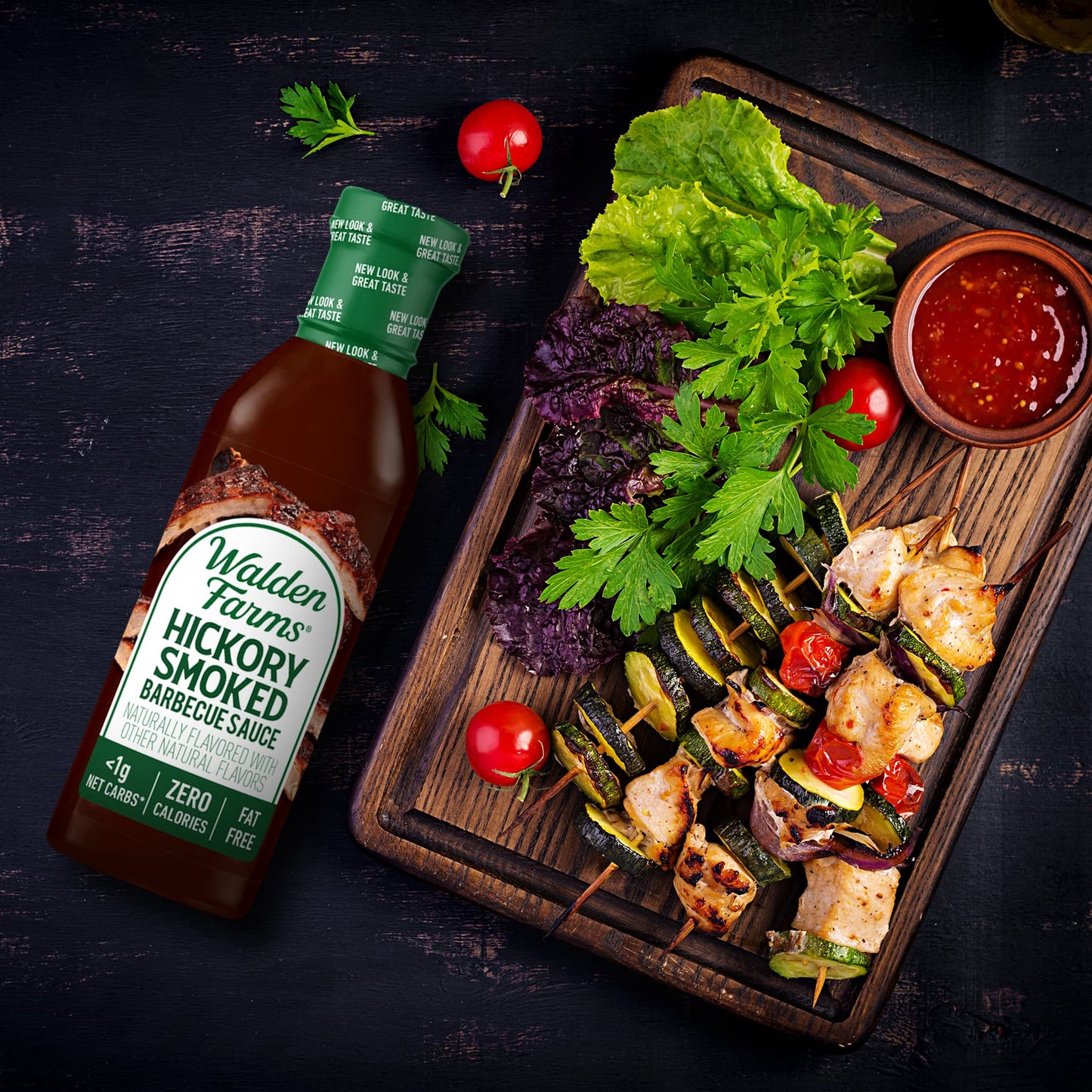 Walden Farms Hickory Smoked BBQ Sauce, Zero Calorie, Sugar Free, Keto, 12 oz Bottles, 6-Pack