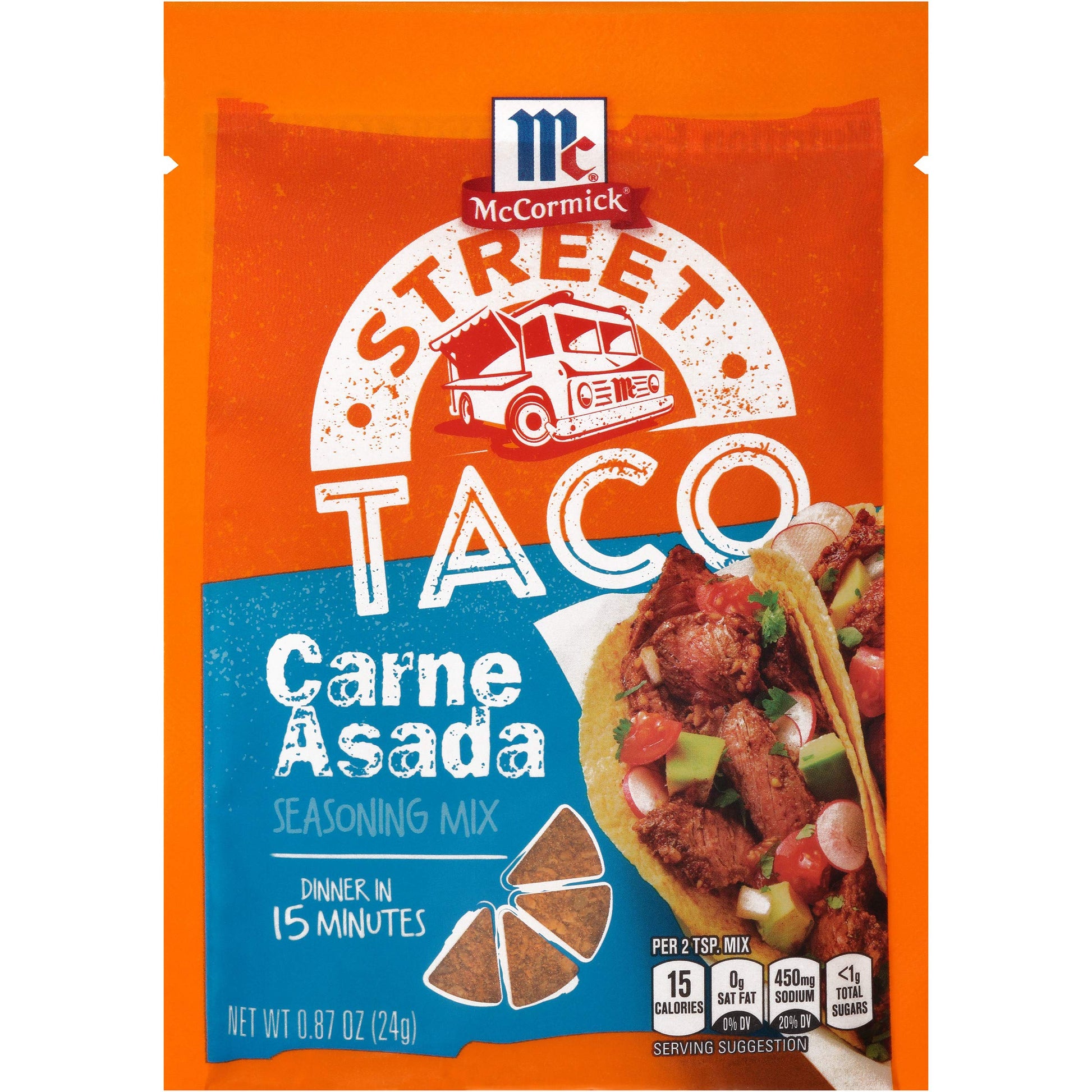 McCormick Street Taco Carne Asada Seasoning Mix, 0.87 oz, Pack of 1