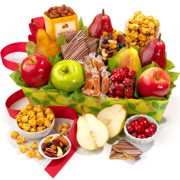 A Gift Inside Thank You Orchard Delight Fruit And Gourmet Basket