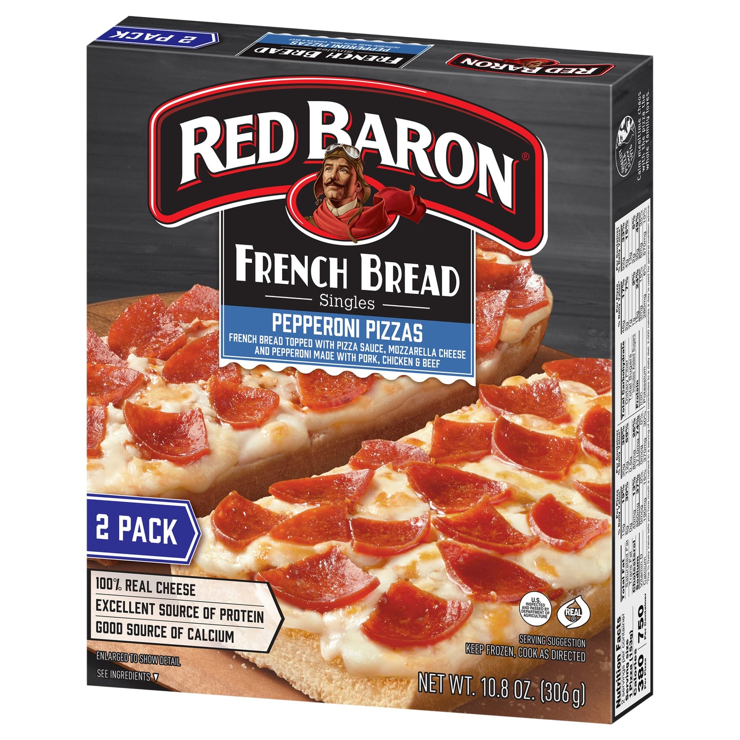 Red Baron, French Bread Pepperoni Pizza, 10.80 oz (Frozen)