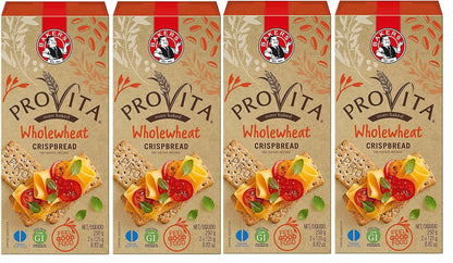 Bakers Provita Original Wholewheat Crispbread 250g | High Fibre | Keto friendly (Pack of 4)