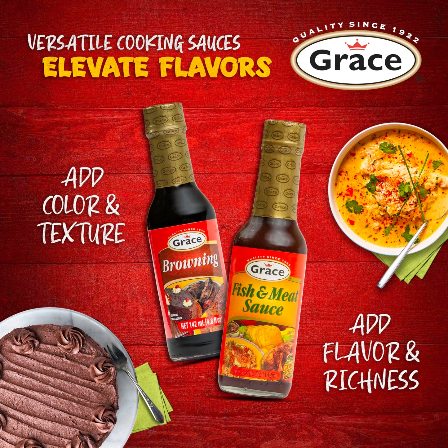 Grace Fish And Meat Sauce 4.8Oz - Jamaican Seafood Seasoning & Meat Marinade - Caribbean Fish Sauce For Cooking Or As A Chicken