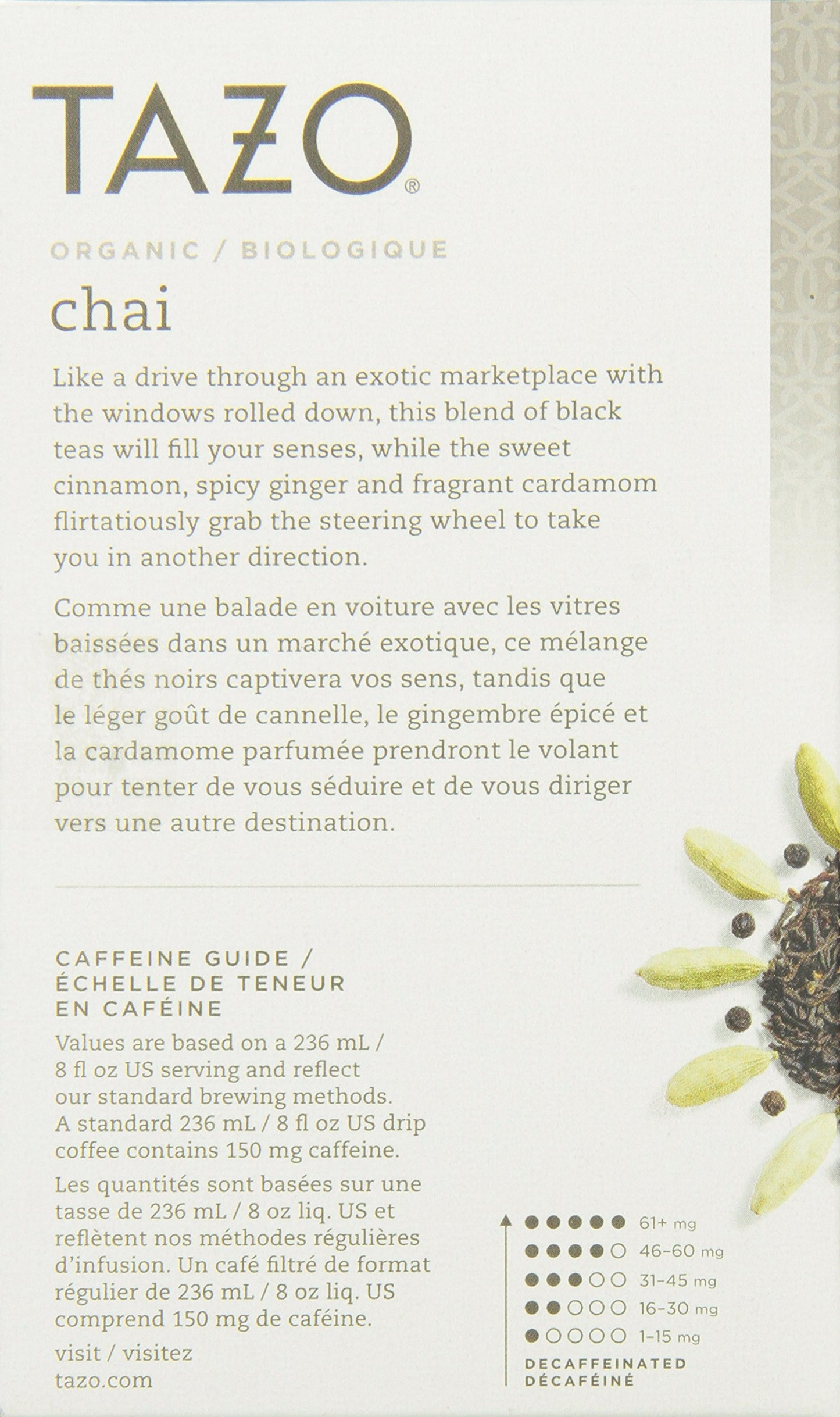Tazo Organic Chai - 149904, Black Tea-24 Tea Bags-2.3Oz/65G