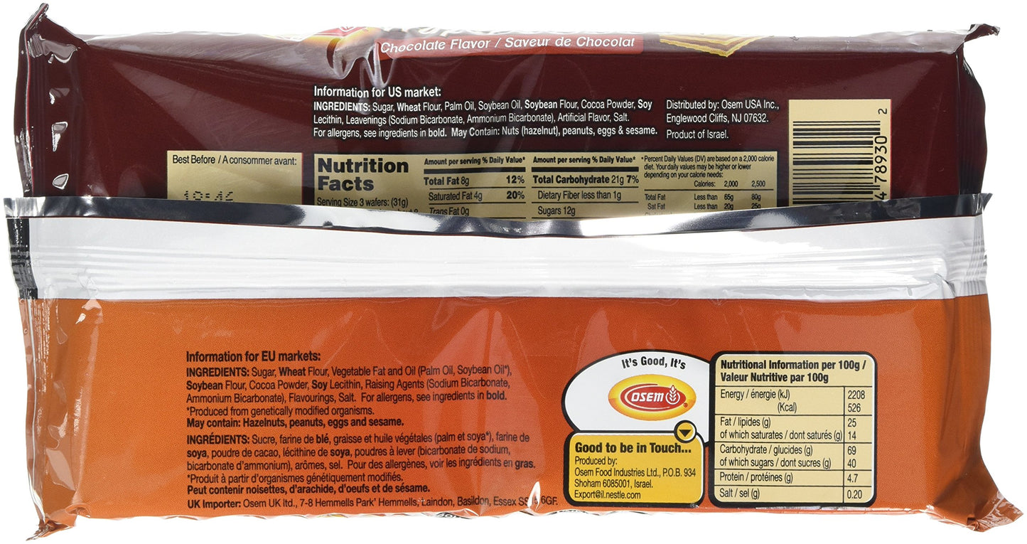 Osem Wafers Chocolate, 8.8-Ounces (Pack Of 12)