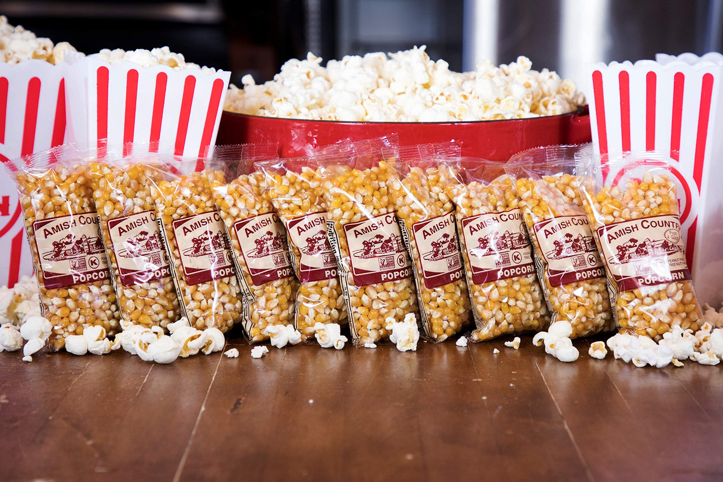 Amish Country Popcorn | 10-4oz Bags - Medium Yellow | Old Fashioned, Non-GMO and Gluten Free (10-4oz Bags)
