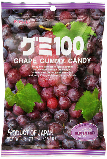 Japanese Fruit Gummy Candy From Kasugai - Grape - 107G