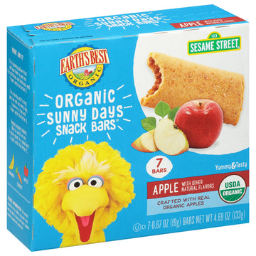 Earth'S Best Organic Snack Bars, Apple, 0.67 Oz Bars, 7 Ct