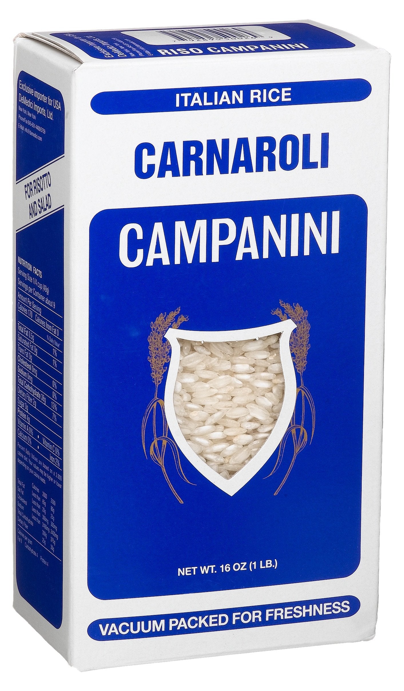 Campanini Carnaroli Rice, 16-Ounce Boxes, Pack of 4, Ideal for Risotto, Gluten-Free