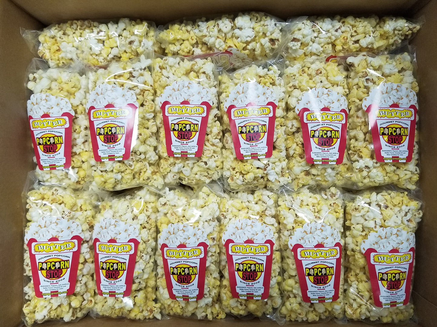 Popcorn Stop Butter Popcorn Bags, 50 Count, Fresh Heat Sealed