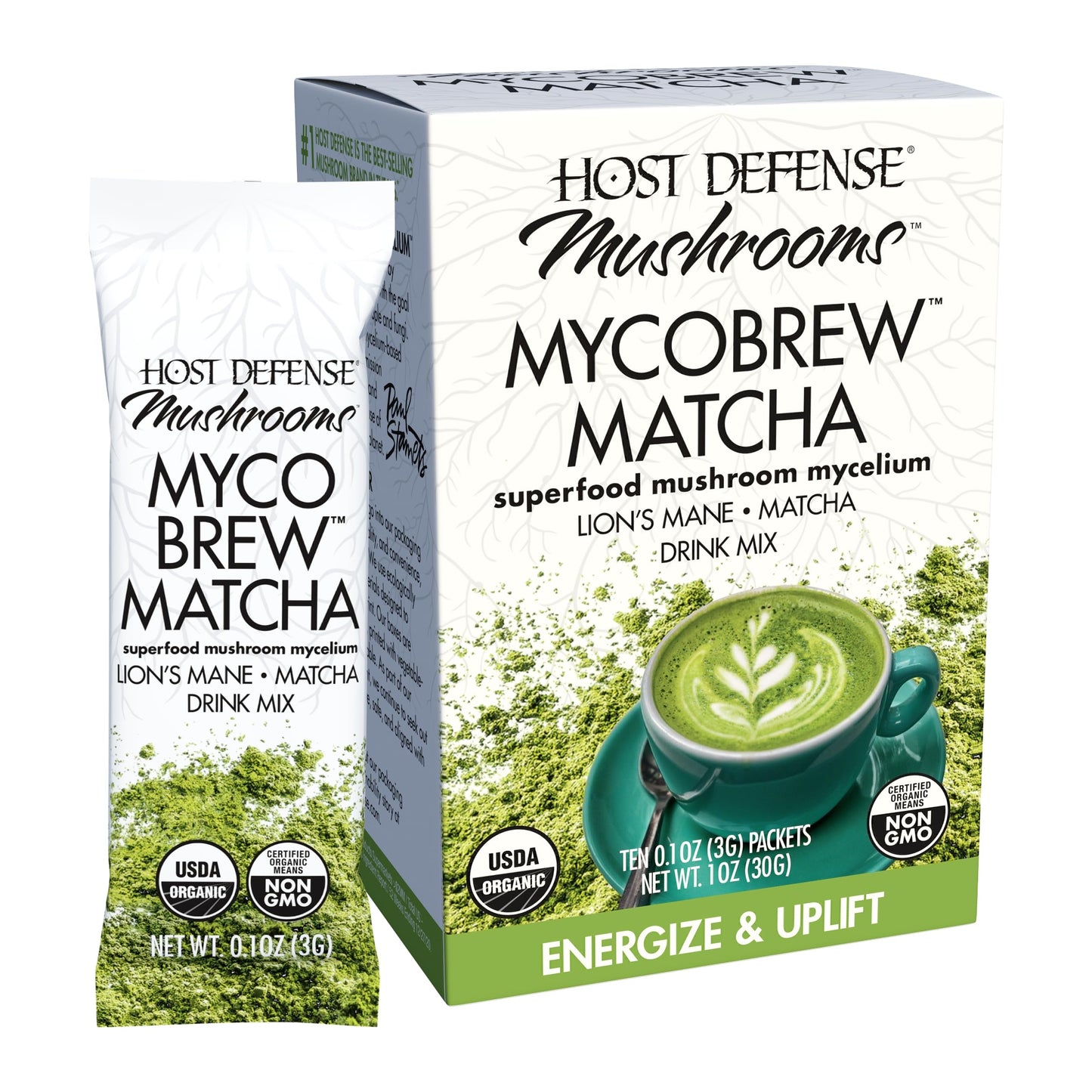 Host Defense Mycobrew Matcha - Matcha Drink Mix - Matcha Green Tea Powder That Includes Lion'S Mushroom - Drink Mix With Organic