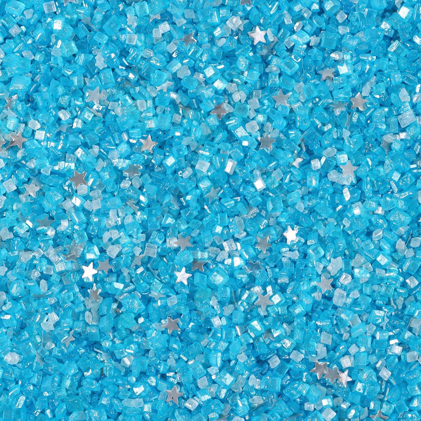Sanding Sugar Edible Silver Glitter Stars Mix, Edible Blue Sugar Sprinkles For Cake Decorating, Sparkling Edible Sanding Sugar F