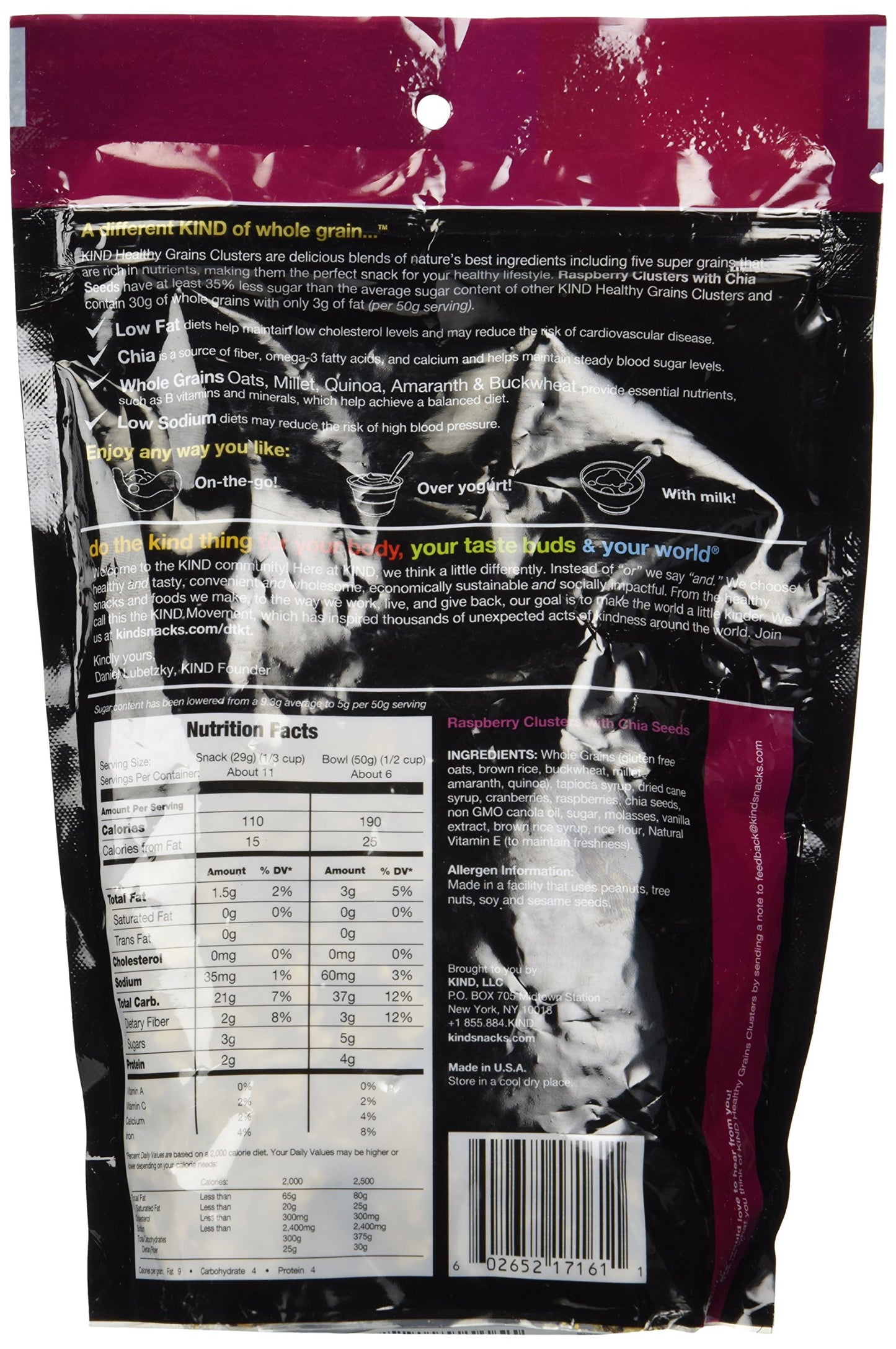 Kind Healthy Grains Raspberry Clusters With Chia Seeds, 11 Oz