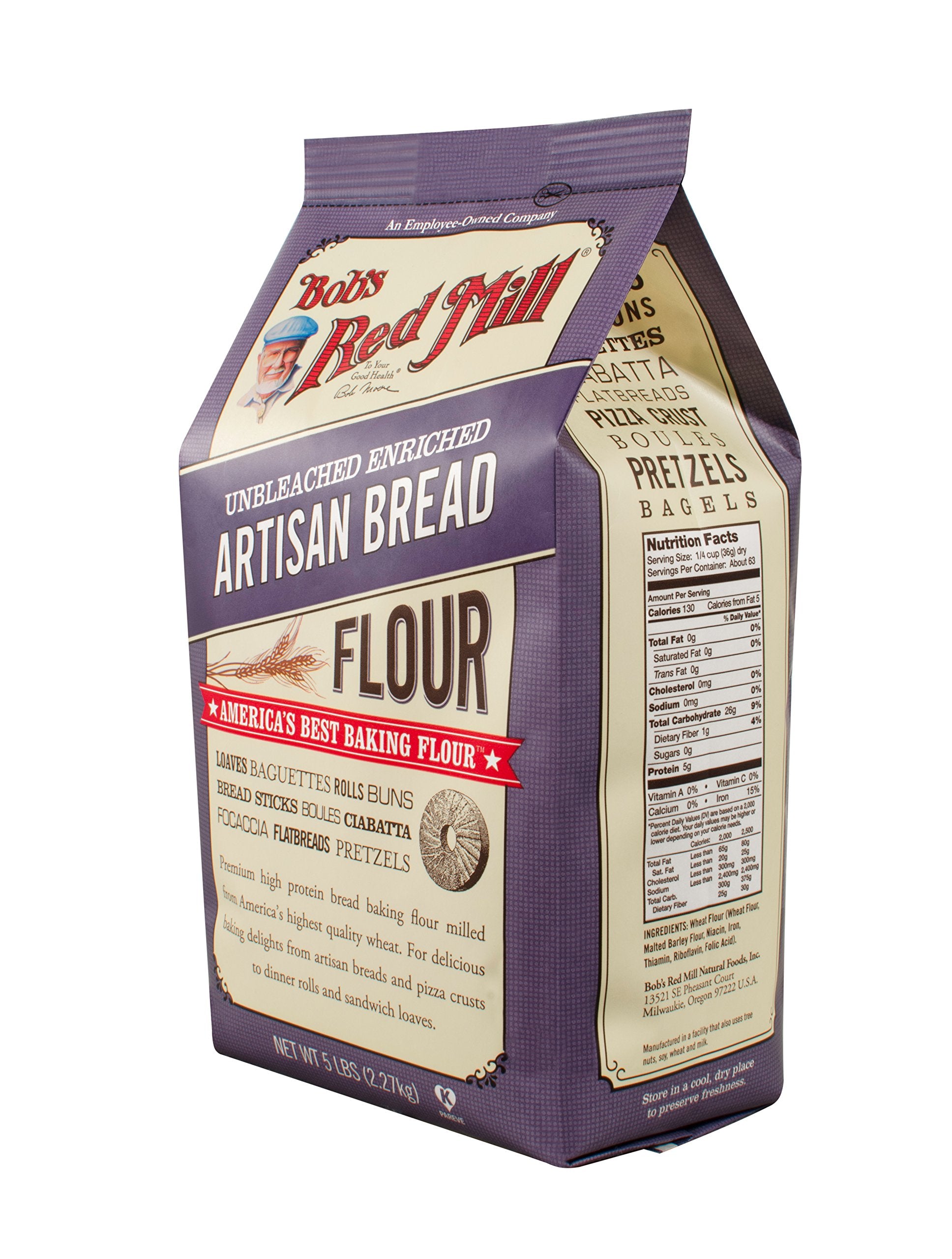 Bobs Red Mill Artisan Bread Flour, 80 Ounces, Model 039978002365, Pack of 1