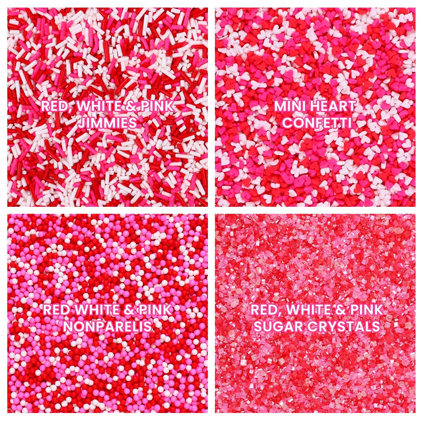 Heart Sprinkles Valentines Day Edible Sprinkle Mix Heart Shapes Pink Red Jimmies Sanding Sugar Perfect For Cake Decorations Baki