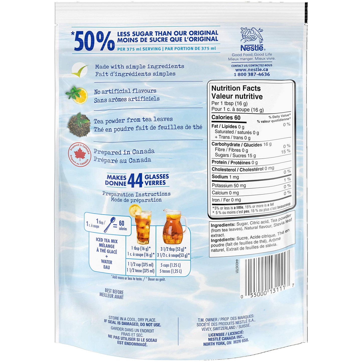 Nestea Lemon Iced Tea Mix, 715G/25.2 Oz., Pouch (Imported From Canada)