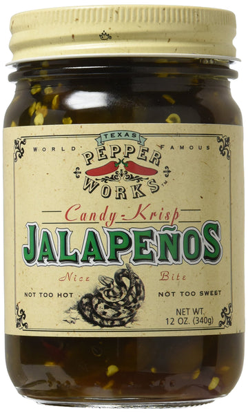 Texas Pepper Works, Candy Krisp Jalapenos, 12 Oz