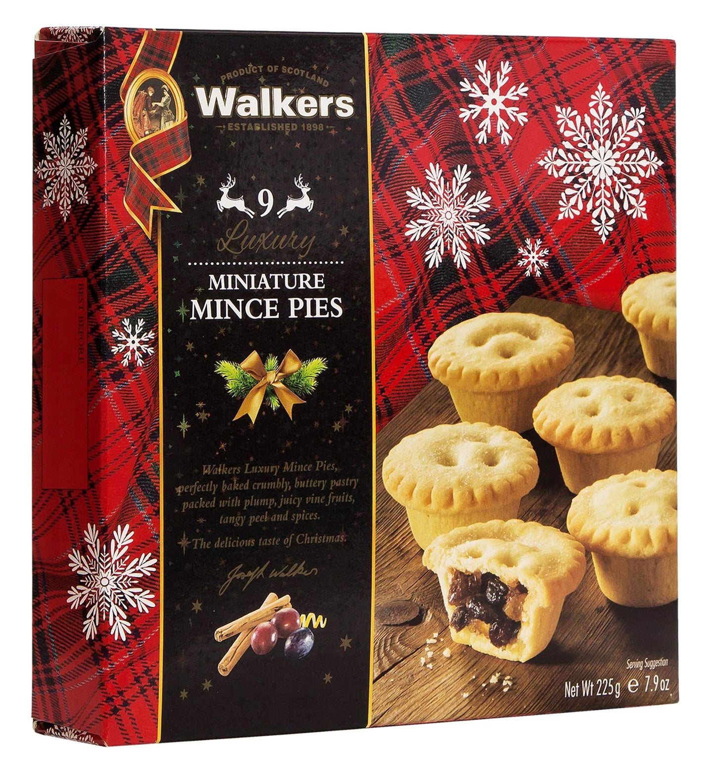 Walkers Shortbread Mini Mince Holiday Pies 7.9 Ounce Box (Pack Of 3)