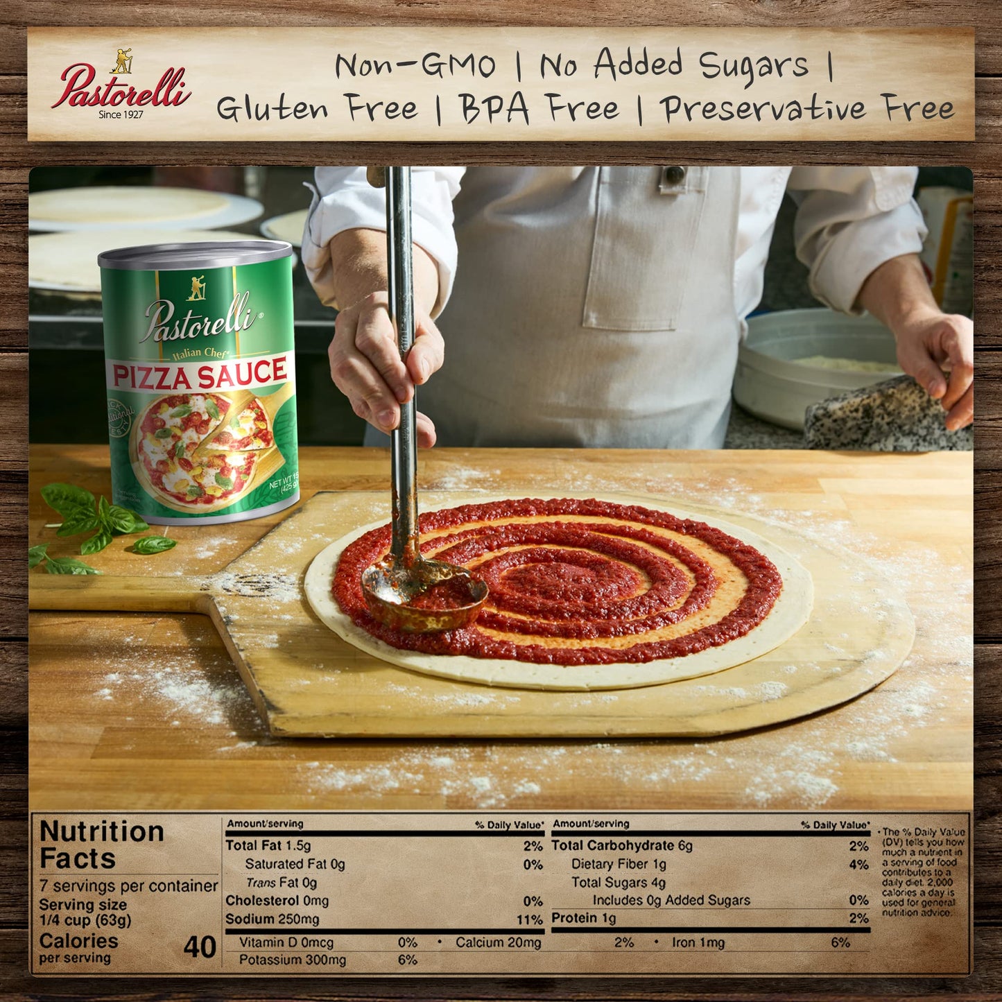Pastorelli Pizza Sauce Italian Chef-15 oz