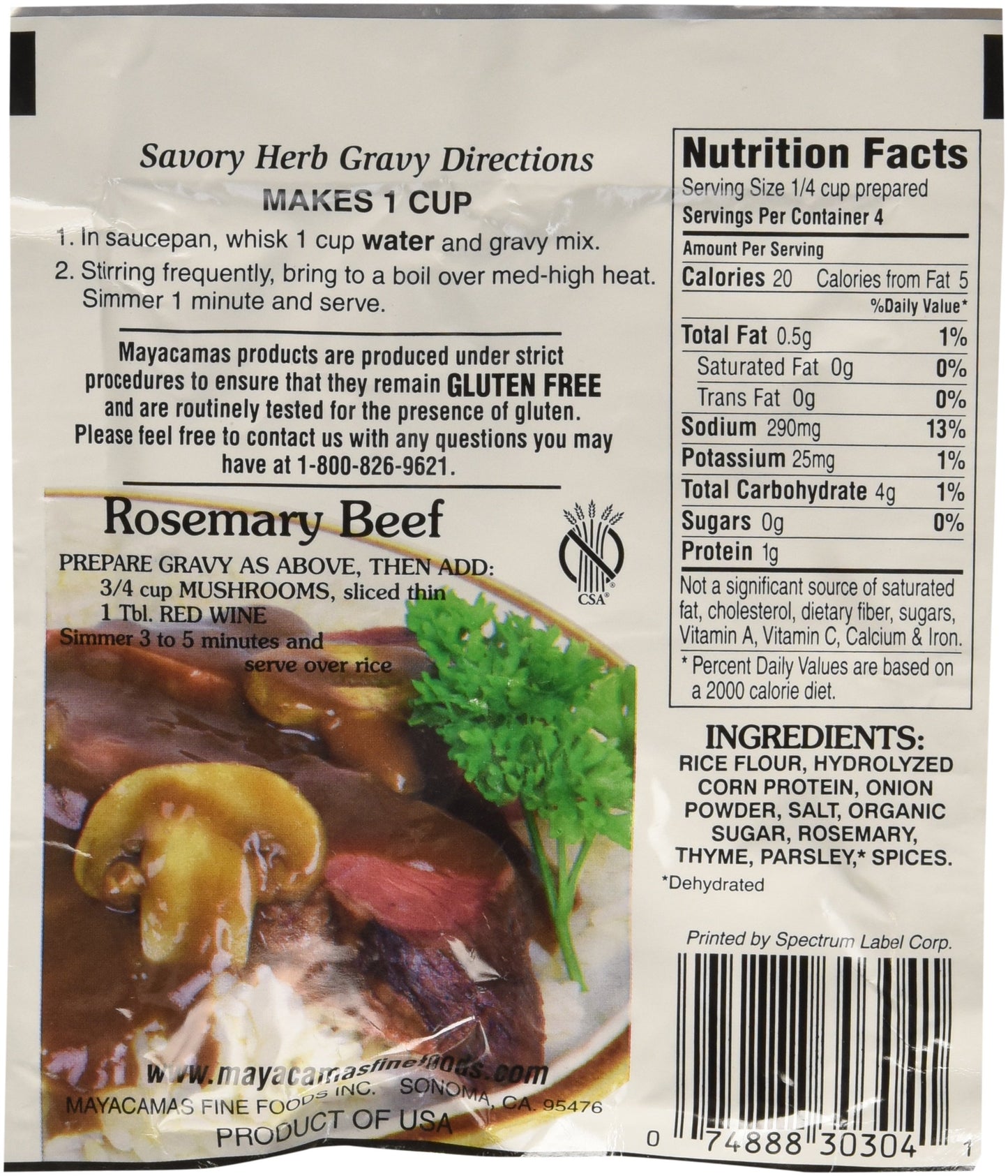 Mayacamas Savory Herb Gravy Mix, 0.8 Ounce (Pack Of 12)