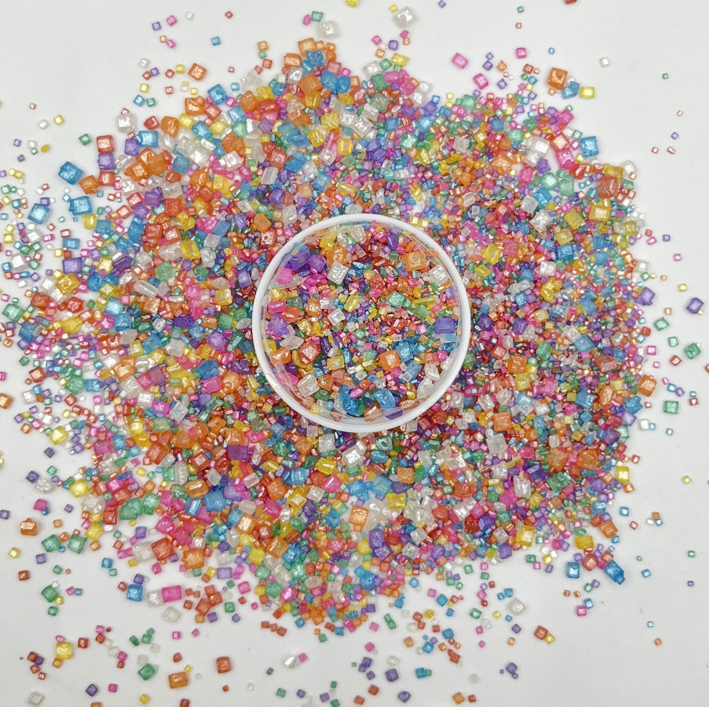 Sentovac Rainbow Diamonds Crystal Sprinkles | Edible Cake Cupcake Sprinkles 1 Bottle 3.53Oz/ 100G | For Wedding Party Baking Cup