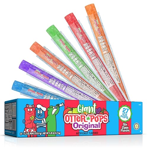 Otter Pops, Giant Original 55Oz, 27 Ice Pops, Six Zippy Flavors