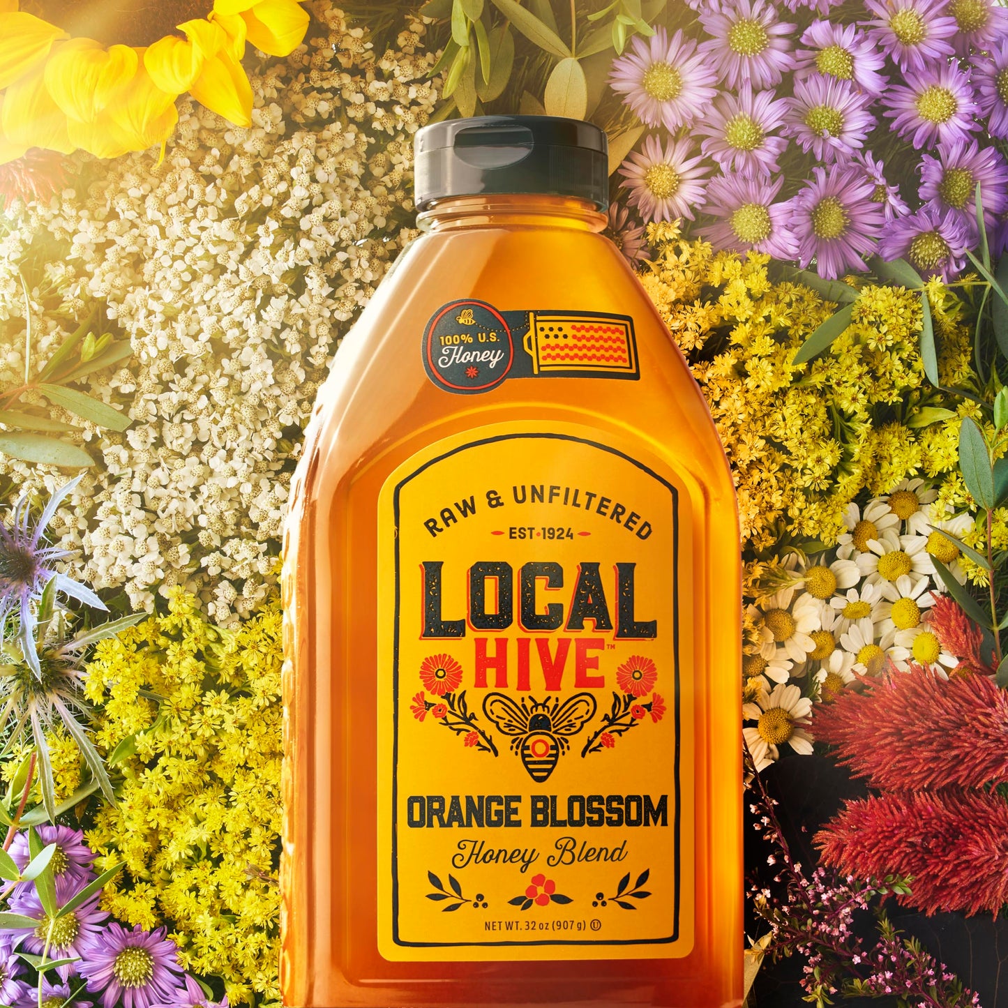 Local Hive Orange Blossom Raw Unfiltered Honey - 32Oz, 100% Pure Us Honey, Sourced From American Bees And Beekeepers, Natural Sw