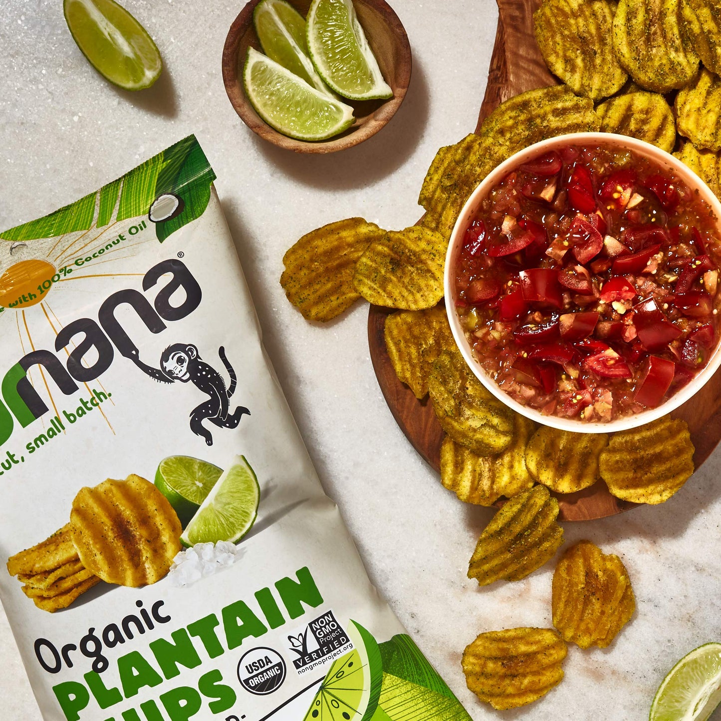 Barnana Organic Plantain Chips, Acapulco Lime, 5 Ounce Bag - Paleo, Vegan, Grain Free Chips