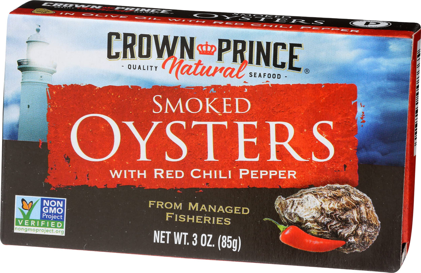 Crown Prince Smoked Oysters with Red Chilli Pepper, 3 oz, Pack of 1
