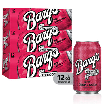 Barqs Red Creme Soda Soft Drink, 12 Fl Oz, 36 Pack, Refreshing Red Flavor