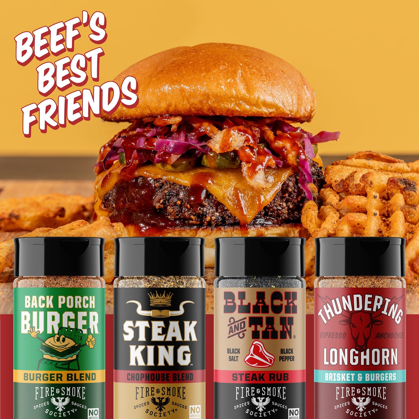 Fire & Smoke Society BBQ Rubs Variety Pack - 18-Pack Seasonings for Steak, Chicken, Burgers & Pulled Pork - 6 Ounce Each