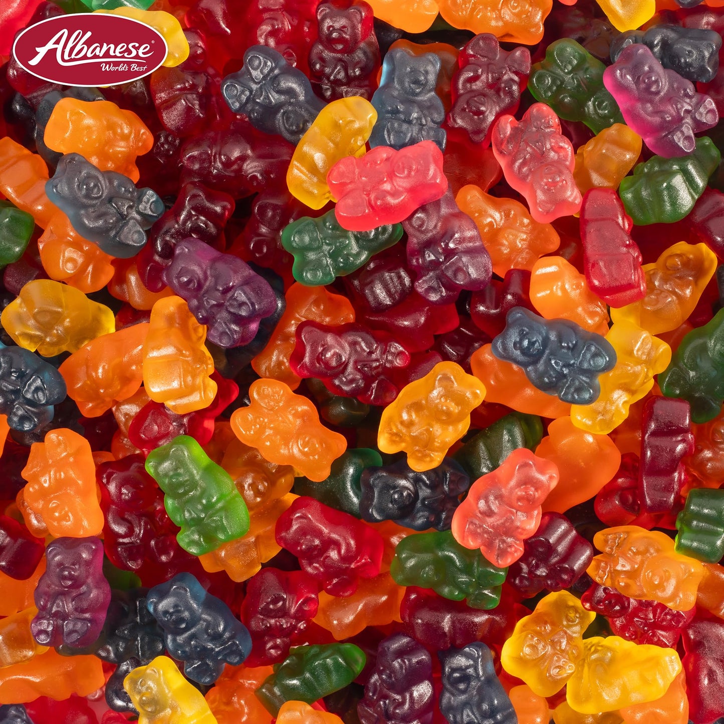 Albanese Worlds Best True to Fruit - American Favorite Fruits Gummies, Candy, 25oz Bag, Soft & Chewy Candy Snack, Fruity Flavor