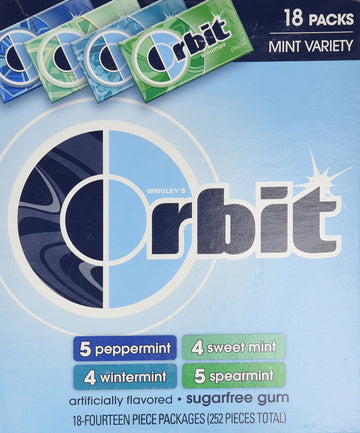 Orbit Sugar-Free Gum Mint Variety Pack, 18 Pk./14 Ct., 18Count