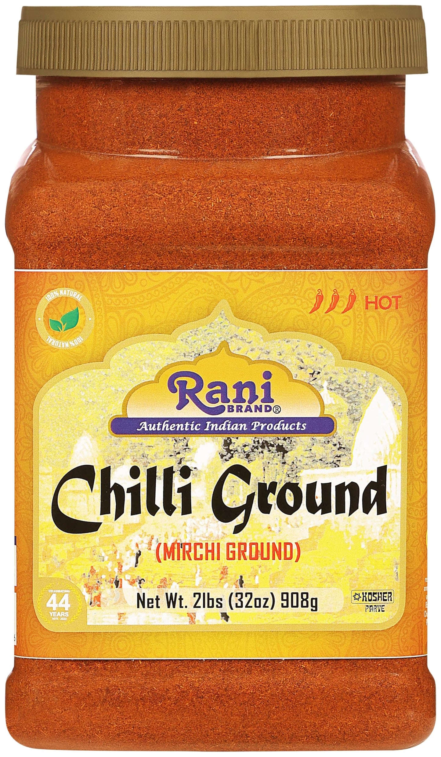 Rani Chilli Powder (Mirchi) Ground Indian Spice 32oz (2lbs) 908g Bulk PET Jar ~ All Natural | Salt-Free | Vegan | No Colors | Gl