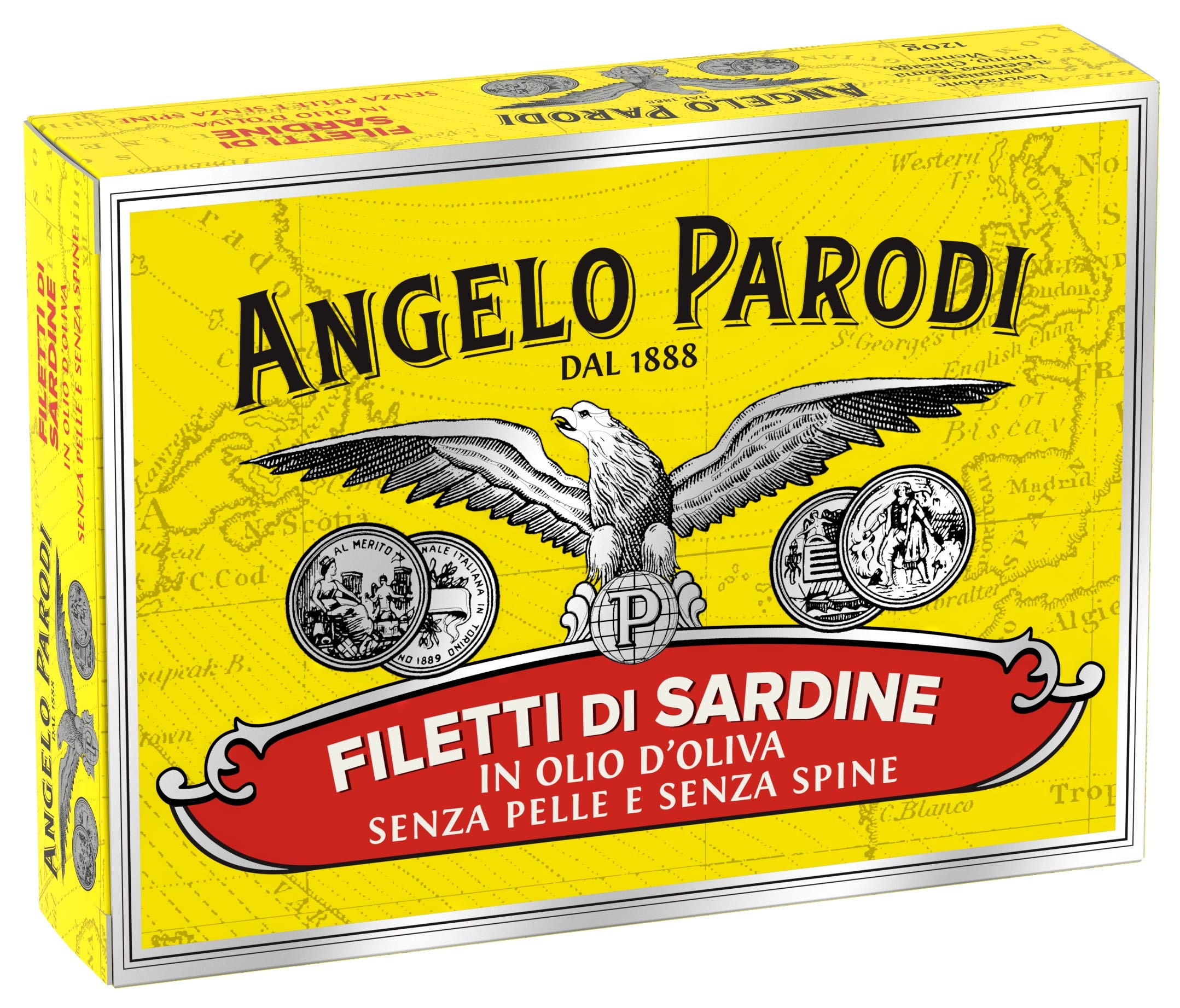 Angelo Parodi Sardines Fillets in Olive Oil, Boneless & Skinless, 10 P ...