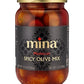 Mina Spicy Olive Mix, 12.5 Oz – Premium Handpicked Moroccan Olives With Red Chili Pepper Harissa, Keto Friendly Spicy Olives, Low Carb, Vegan, Gluten Free Healthy Snacks