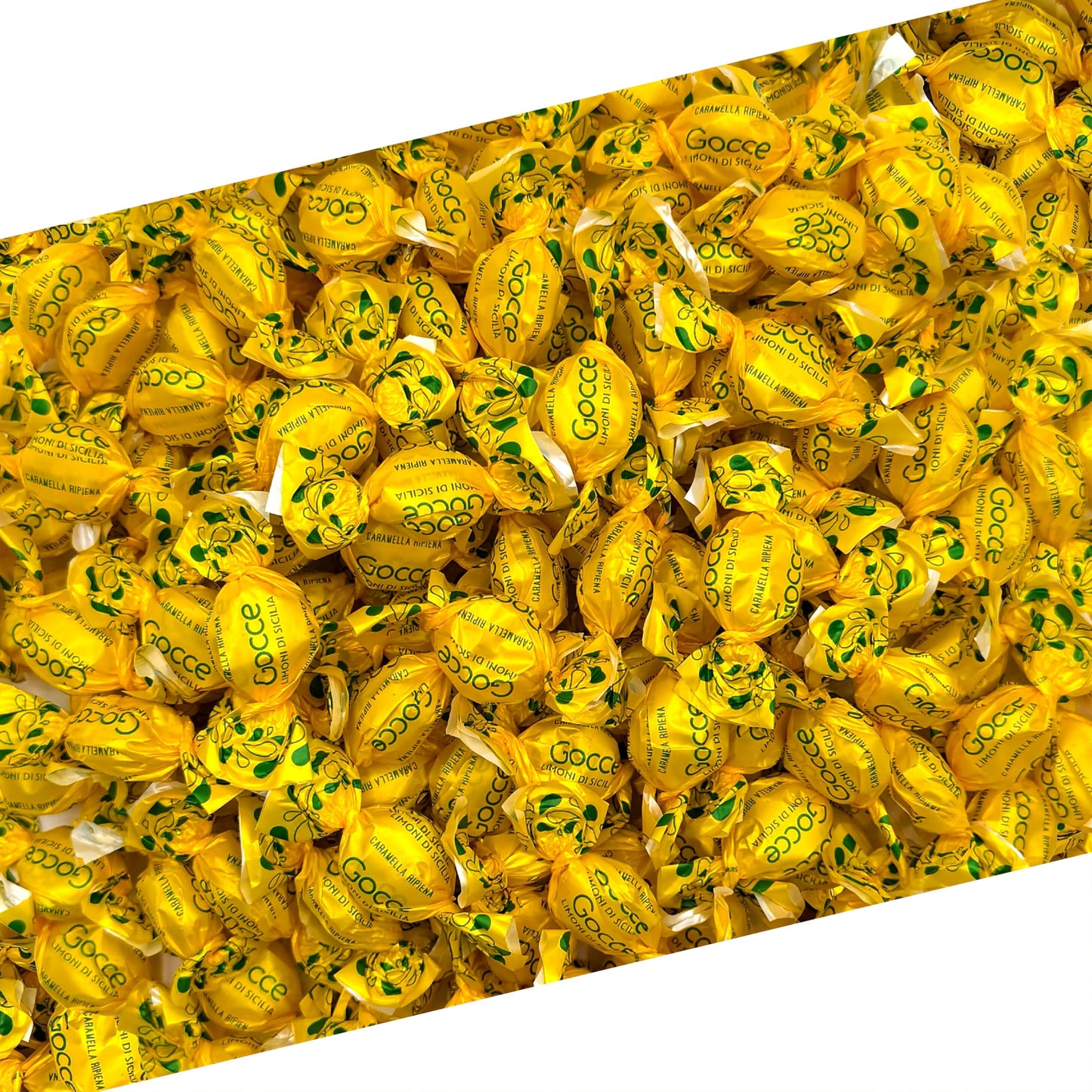 Italian Lemon Candy from Italy | 1 Pound Bag | Approx. 75 Count | Gocce Limoni Di Sicilia | Individually Wrapped Filled Lemon Drops Hard Candy | Citrus Candies