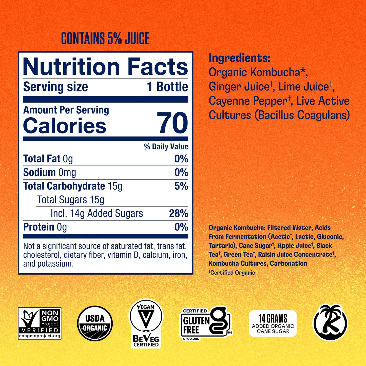 Health-Ade Kombucha Tea Organic Drink, Non-GMO, Vegan, Gluten Free, 16 Fl Oz Bottles, 12 Pack