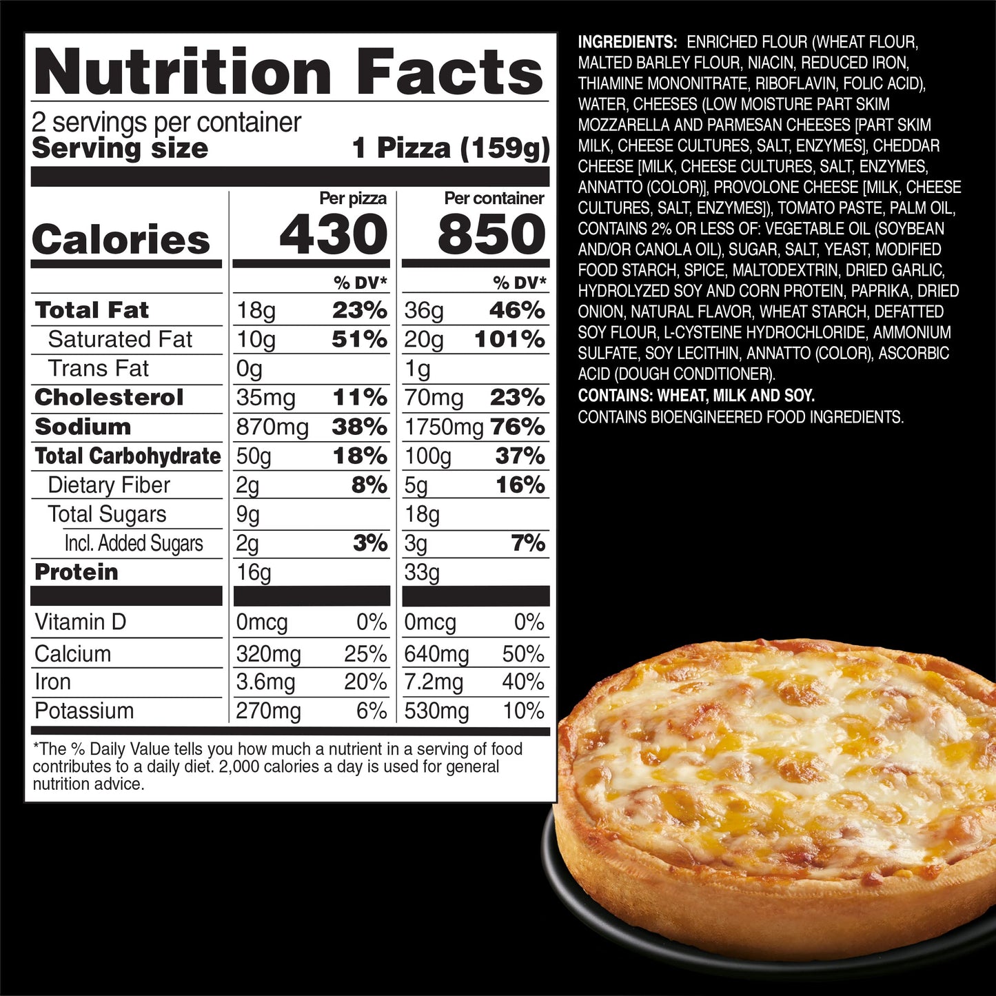 Red Baron Deep Dish Singles 4 Cheese Pizza, 11.2 oz (frozen), 2 count (Pack of 1)