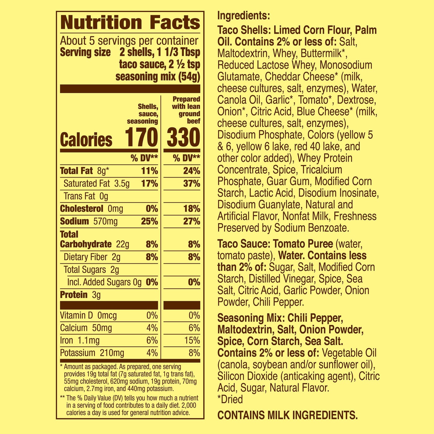 Old El Paso Stand  N Stuff Bold Nacho Cheese Flavored Taco Dinner Kit, 9.5 oz. (Pack of 2)