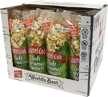 Caramel Cob Soft Caramel Popcorn - 16 Individually Wrapped 2.5 oz Bars - Gluten-Free, Peanut & Tree Nut-Free - Microwaveable for