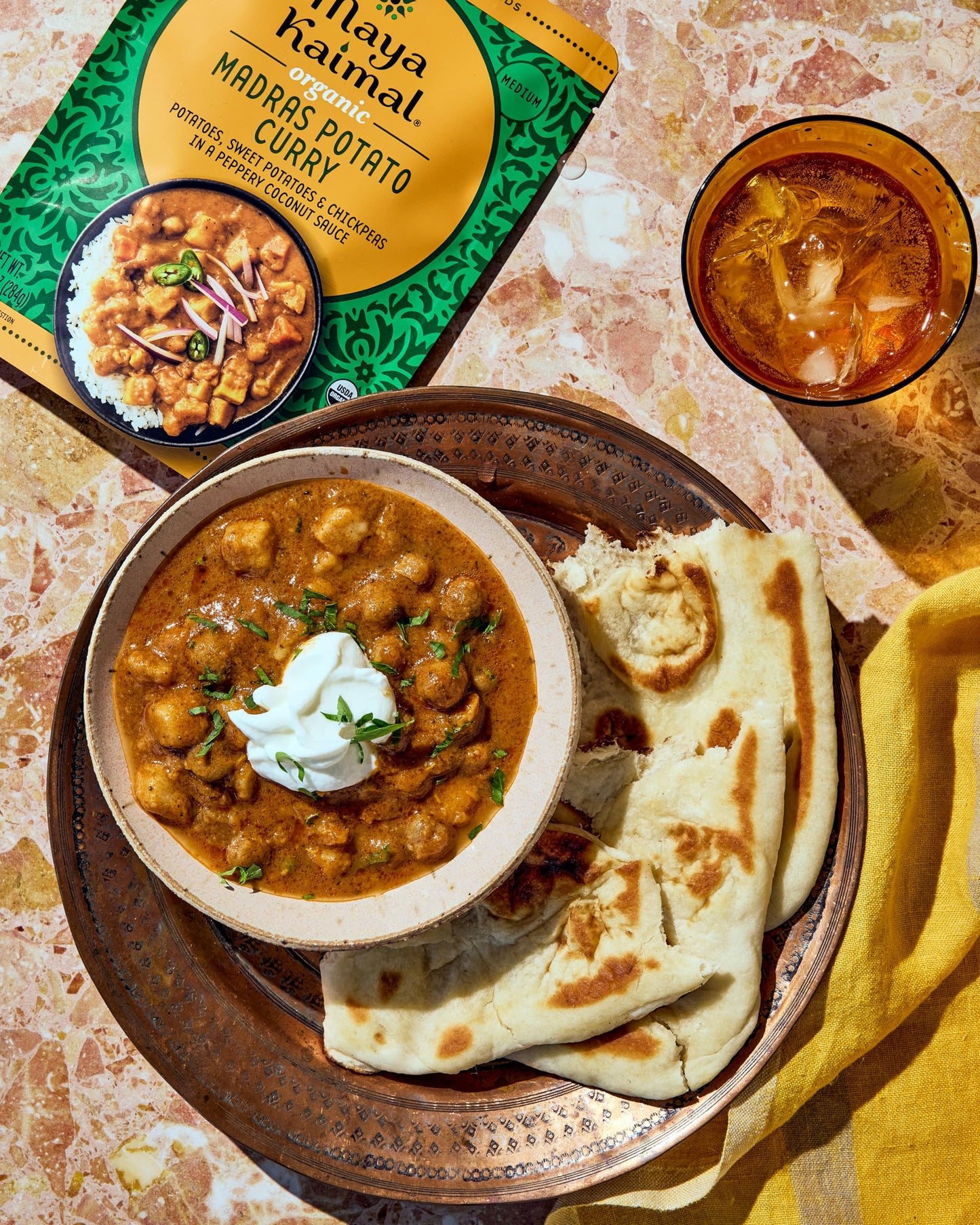 Maya Kaimal Organic Indian Madras Potato Curry | Microwaveable, Ready To Eat, Fully Cooked Potatoes, Sweet Potatoes & Chickpeas