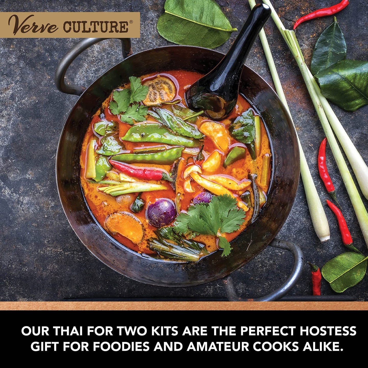 Thai For Two Cooking Kit By Verve Culture | Usda-Organic Red Curry Cooking Kit | Authentic Thai Cuisine | Unique Cooking Gift Set | Vegan, Gluten-Free | Made In Thailand | Pack Of 3