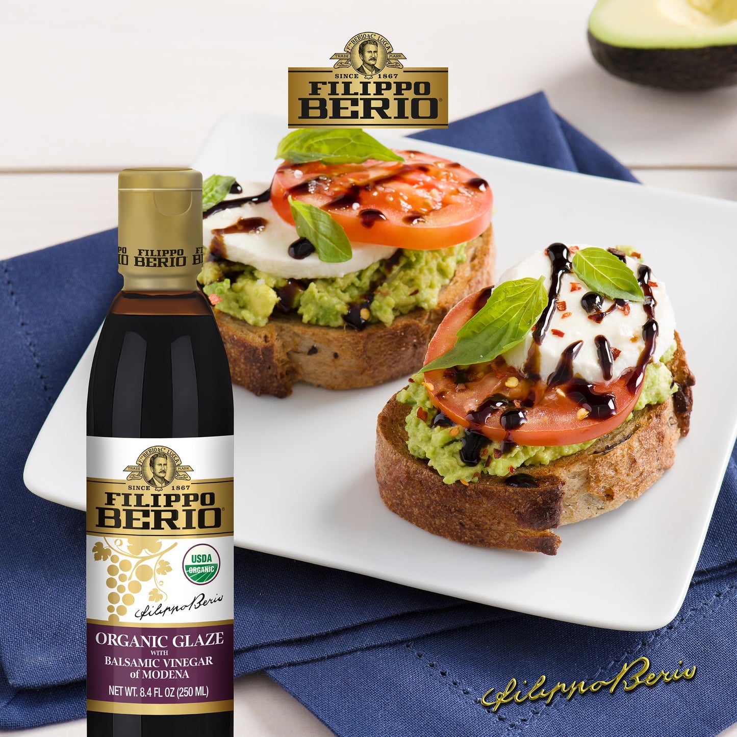 Filippo Berio Organic Glaze With Balsamic Vinegar Of Modena 8.4 Fl Oz