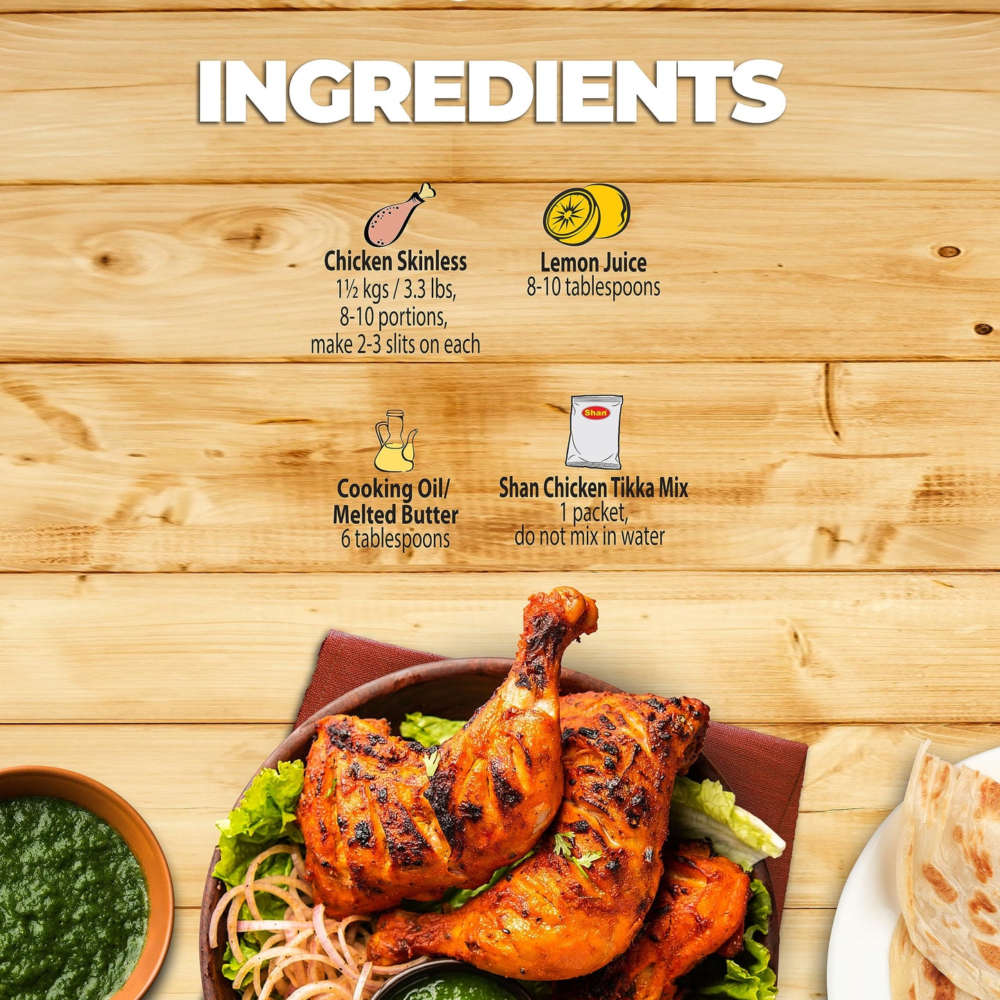 Shan - Chicken Tikka Seasoning Mix (50G) - Seasoning Packets For Tikka Masala (Pack Of 4)