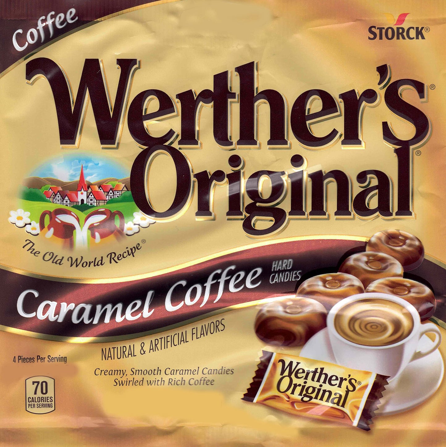 Aromatik Werthers Original Hard Candy, Caramel Coffee Flavor, 1 lb Resealable Pouch