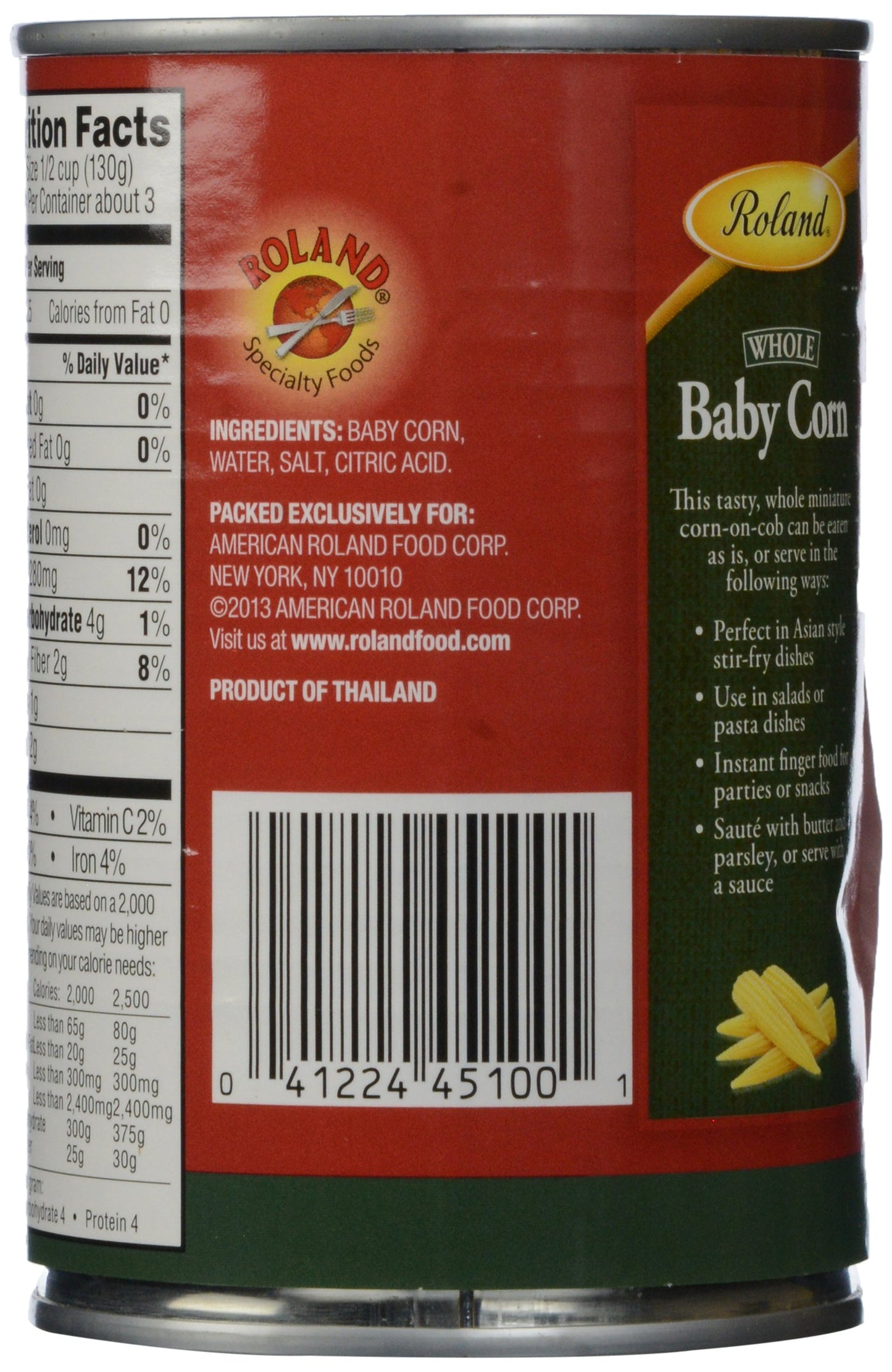 Roland Whole Baby Corn, 15 Oz